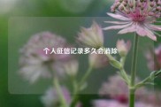 个人征信记录多久会消除