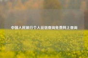 中国人民银行个人征信查询免费网上查询