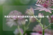 失信不立的立和小信成则大信立的立意思一样吗